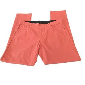 Nike Dri-Fit Men's Repel 5-Pocket Flat Front Slim Fit Golf Pants Coral Sz 36x32